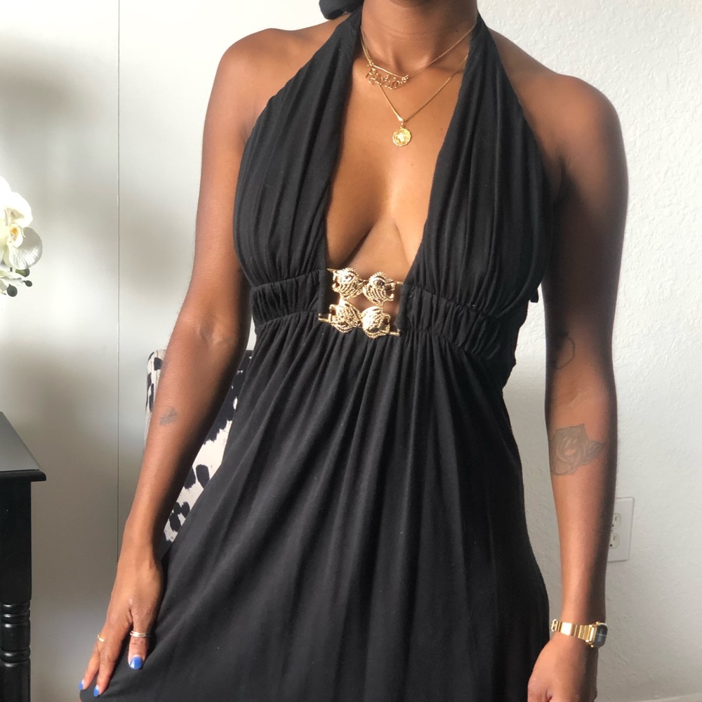 Tee shirt material dress beautiful tiger pendant
